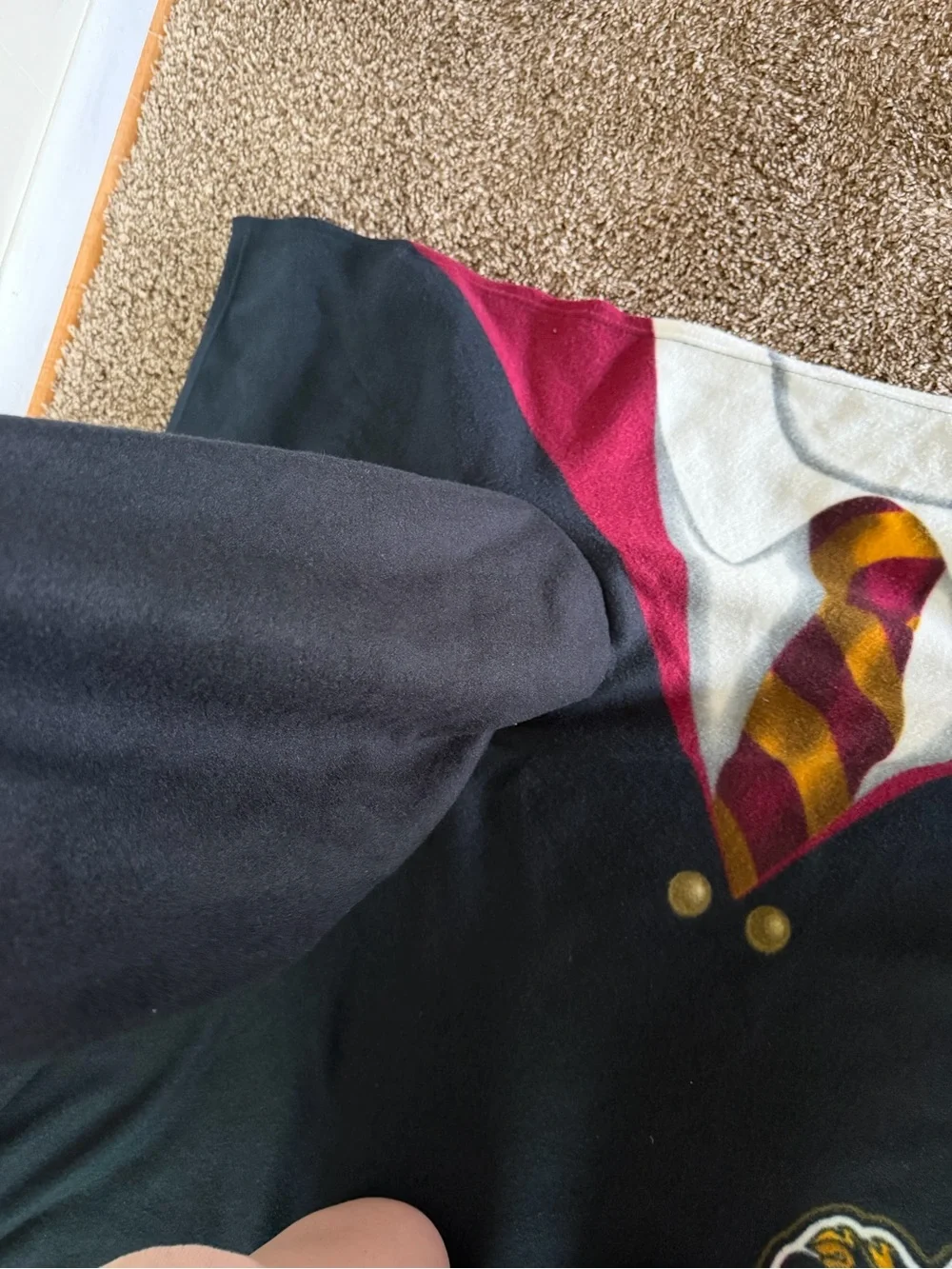 Harry Potter Robe / Throw Blanket / Snuggie - Black with Gryffindor Crest
